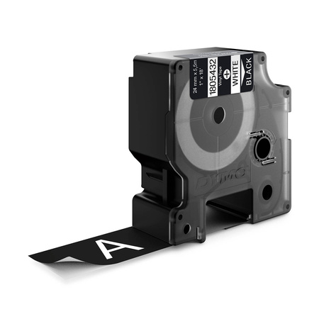 RHINO 1805432 taśma winylowa 24mm x 5,5m biała na czarnym