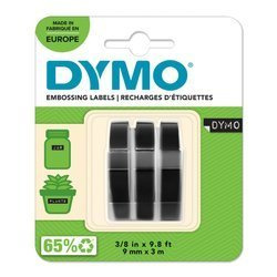 Taśma Dymo 3D 9mm x 3m czarna do wytłaczarek 3 sztuki blister S0847730
