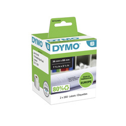 Etykiety Dymo 2 x 260 99012 36mm x 89mm białe papierowe S0722400