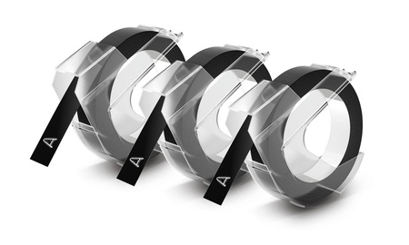 Taśma Dymo 3D 9mm x 3m czarna do wytłaczarek 3 sztuki blister S0847730