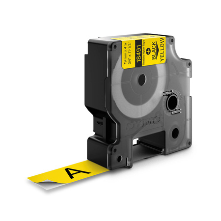 Taśma Dymo 18491 19mm x 3.5m żółta/czarny nadruk nylonowa