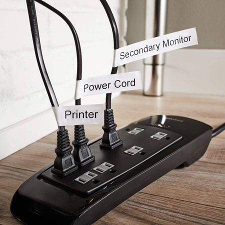 Taśma Dymo 16957 D1 12mm x 3.5m biała/czarny nadruk nylonowa