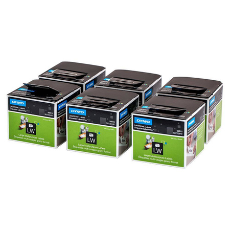 Etykiety Dymo 99015 54mm x 70mm białe papierowe S0722440 Pakiet 6 sztuk