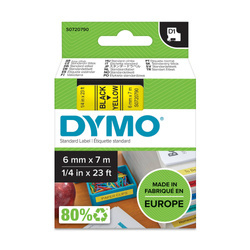 Taśma Dymo 43618 D1 6mm x 7m żółta/czarny nadruk S0720790