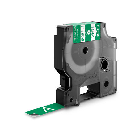 Taśma Dymo 1805414 12mm x 5.5m zielona/biały nadruk winylowa