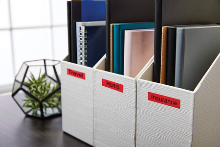 Taśma Dymo 45807 D1 19mm x 7m czerwony/czarny nadruk