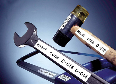 Taśma Dymo 16960 D1 19mm x 5.5m biały/czarny nadruk poliestrowa trwała