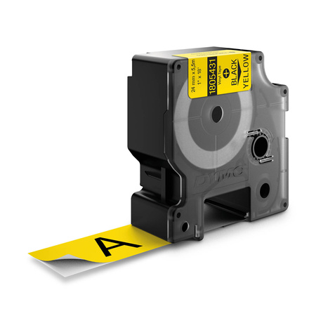 Taśma Dymo 1805431 24mm x 5.5m żółta/czarny nadruk winylowa