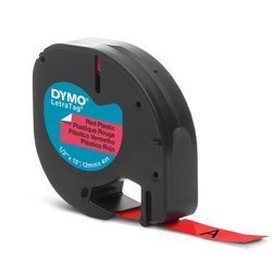 Taśma Dymo S0721630 Letratag 12mm x 4m czerwona plastikowa