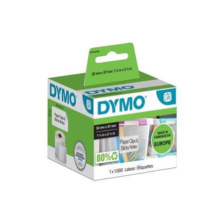 Etykiety Dymo 1 x 1000 11354 32mm x 57mm białe papierowe S0722540