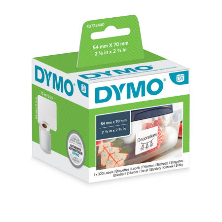 Etykiety Dymo 1 x 320 99015 54mm x 70mm białe papierowe S0722440