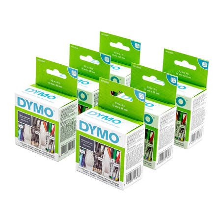Etykiety Dymo 11353 13mm x 25mm białe papierowe S0722530 Pakiet 6 sztuk