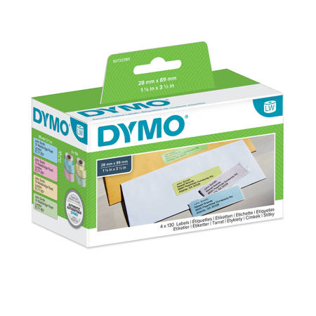 Etykiety Dymo 4 x 130 99011 28mm x 89mm kolorowe papierowe S0722380